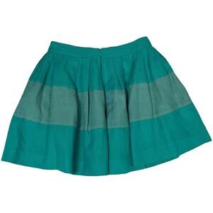 Rachel Zoe Mini‎ Skirt Mirabelle Pleated Teal Blue Green Back Zip Women's 2